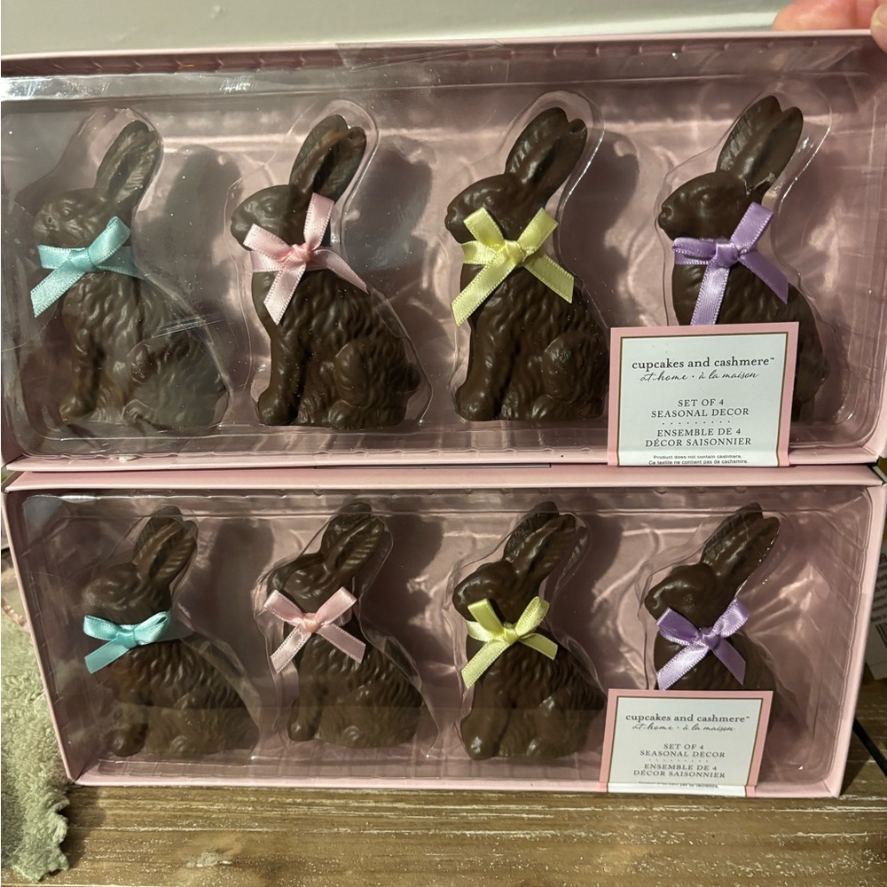 Cupcakes and cashmere Faux Chocolate Bunnies Easter Decor